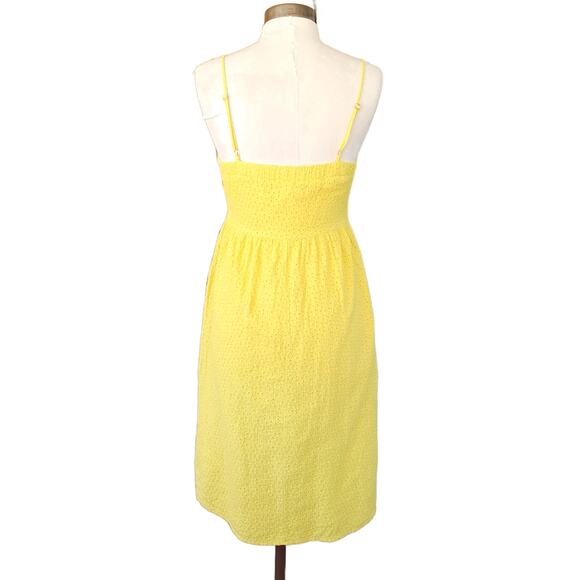 The Prairie Yellow Embroidered Eyelet Midi Dress Size 8 Summer Sundress - Picture 4 of 9